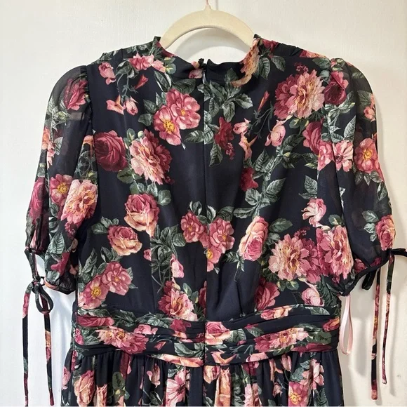 Gal Meets Glam Ashlyn Chiffon Dress Floral Maxi Fit & Flare Size 8 P Petite - Picture 6 of 8